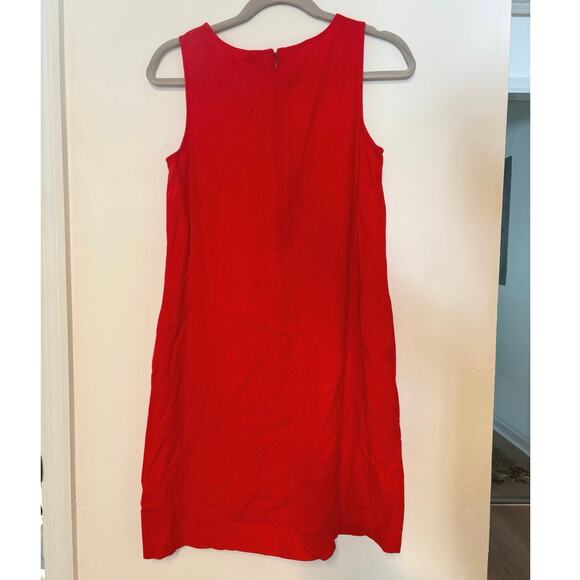 NWT J.Crew Linen Blend Mini Shift Dress In Red Size 00 - Picture 6 of 7